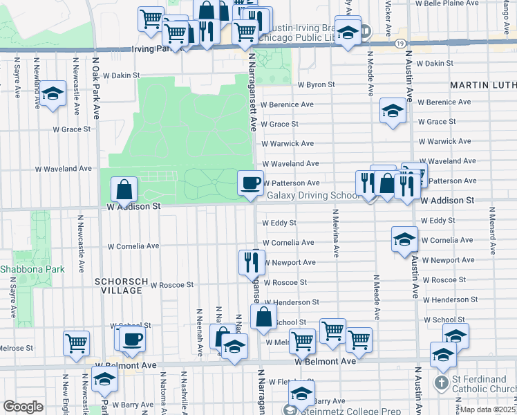 map of restaurants, bars, coffee shops, grocery stores, and more near in Chicago