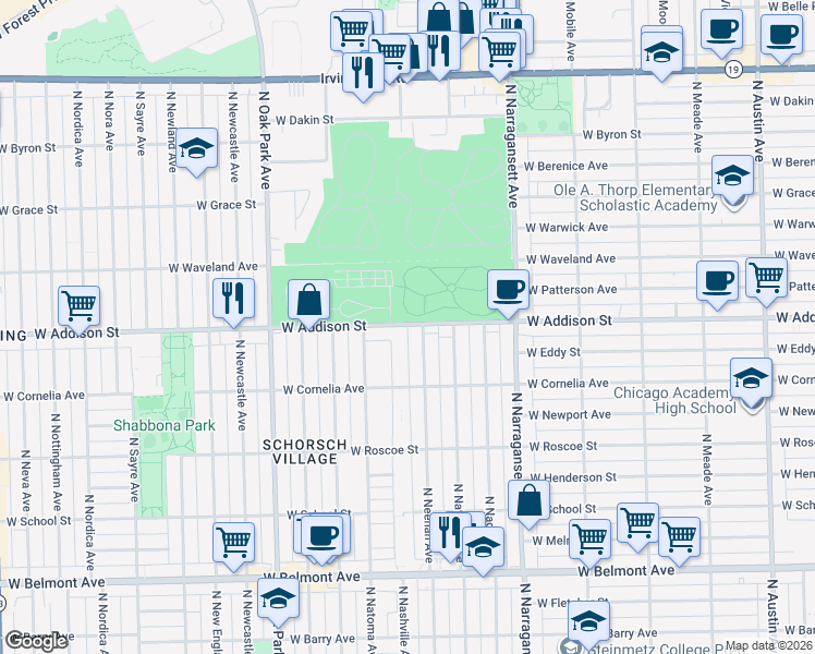 map of restaurants, bars, coffee shops, grocery stores, and more near in Chicago