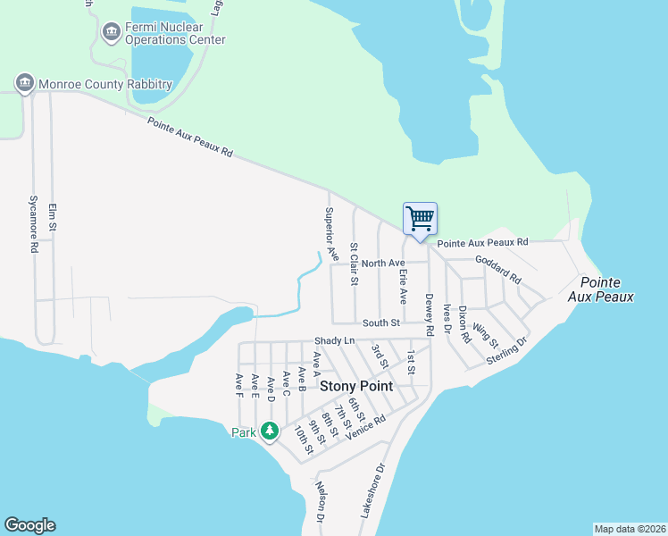 map of restaurants, bars, coffee shops, grocery stores, and more near 4144 Superior Avenue in Monroe County