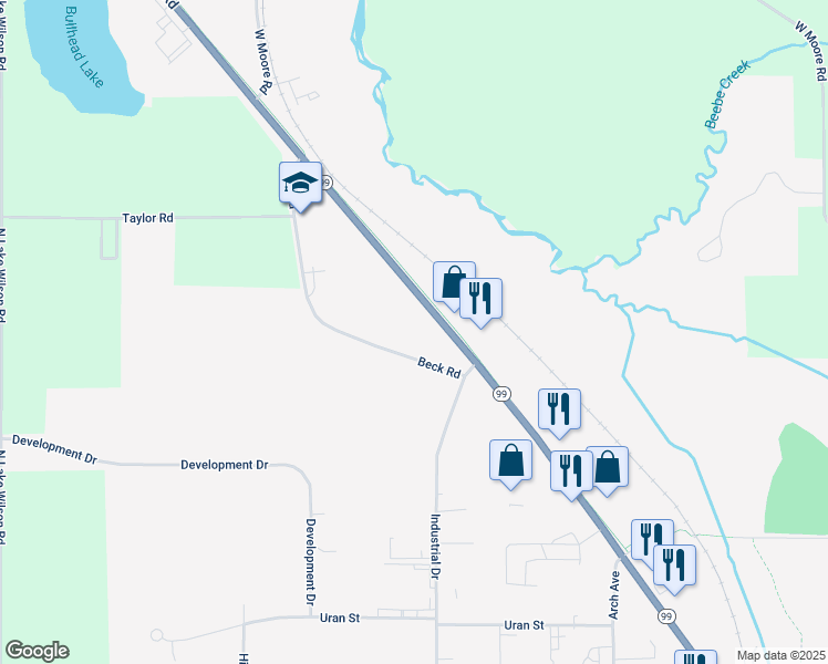 map of restaurants, bars, coffee shops, grocery stores, and more near 3300 West Carleton Road in Hillsdale