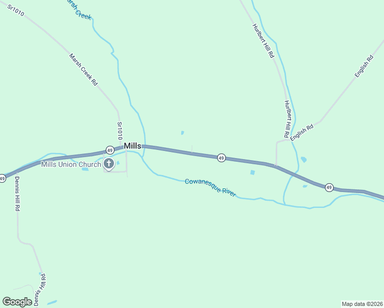 map of restaurants, bars, coffee shops, grocery stores, and more near 5086 State Route 49 in Mills