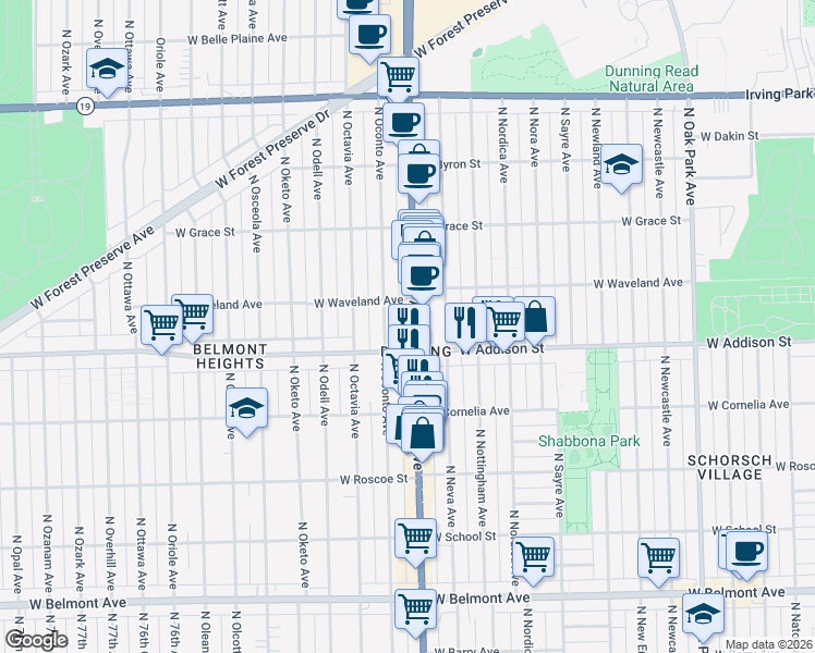map of restaurants, bars, coffee shops, grocery stores, and more near in Chicago