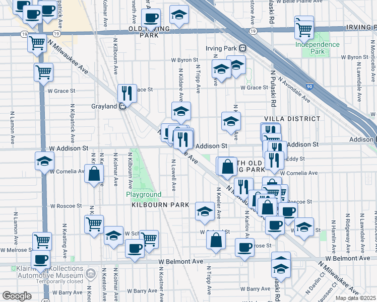map of restaurants, bars, coffee shops, grocery stores, and more near in Chicago