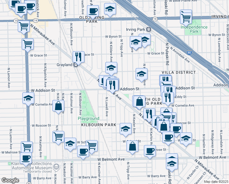 map of restaurants, bars, coffee shops, grocery stores, and more near in Chicago