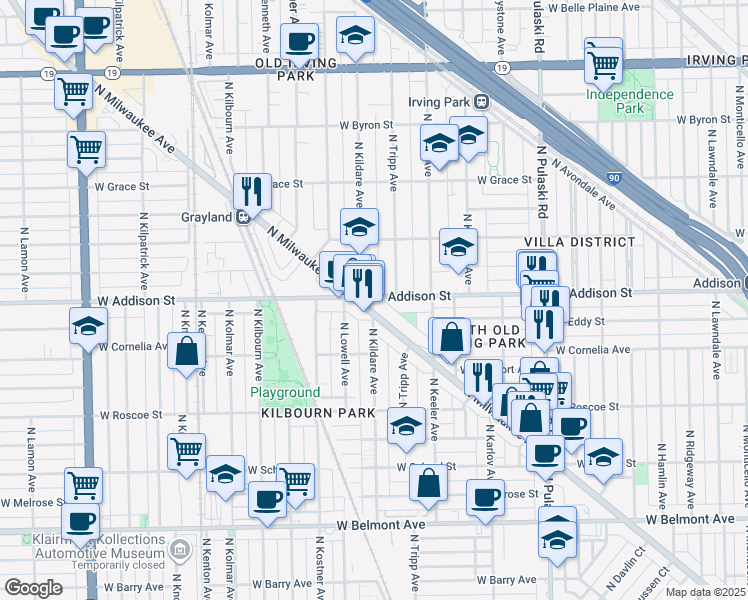 map of restaurants, bars, coffee shops, grocery stores, and more near in Chicago
