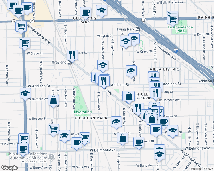 map of restaurants, bars, coffee shops, grocery stores, and more near in Chicago