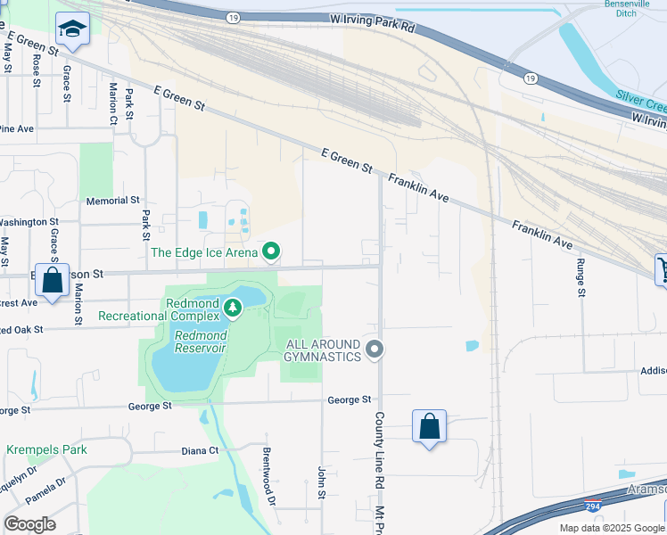 map of restaurants, bars, coffee shops, grocery stores, and more near 918 East 3rd Avenue in Bensenville