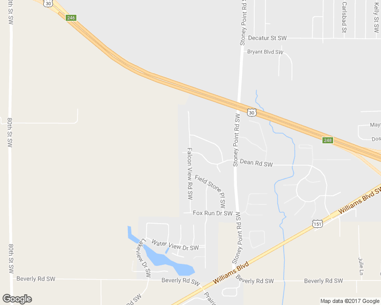 map of restaurants, bars, coffee shops, grocery stores, and more near 6799 Dean Road Southwest in Cedar Rapids