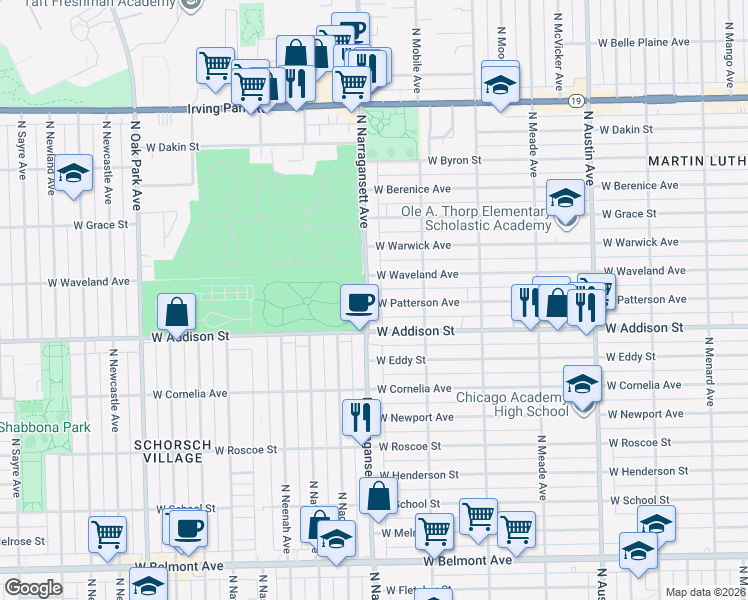 map of restaurants, bars, coffee shops, grocery stores, and more near in Chicago
