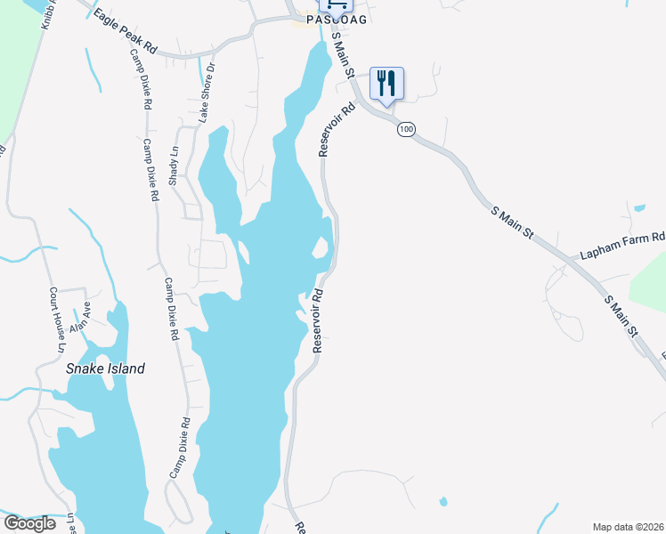 map of restaurants, bars, coffee shops, grocery stores, and more near 205 Reservoir Road in Burrillville