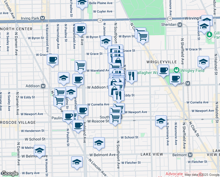 map of restaurants, bars, coffee shops, grocery stores, and more near in Chicago