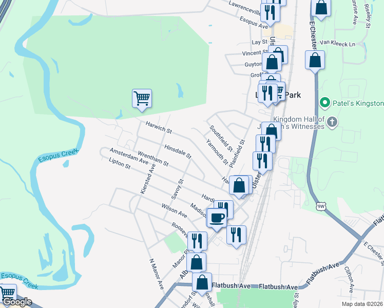 map of restaurants, bars, coffee shops, grocery stores, and more near 143 Harwich Street in Kingston