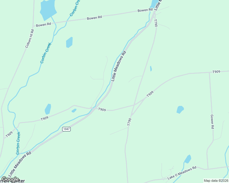 map of restaurants, bars, coffee shops, grocery stores, and more near 1012 Little Meadows Road in Warren Center