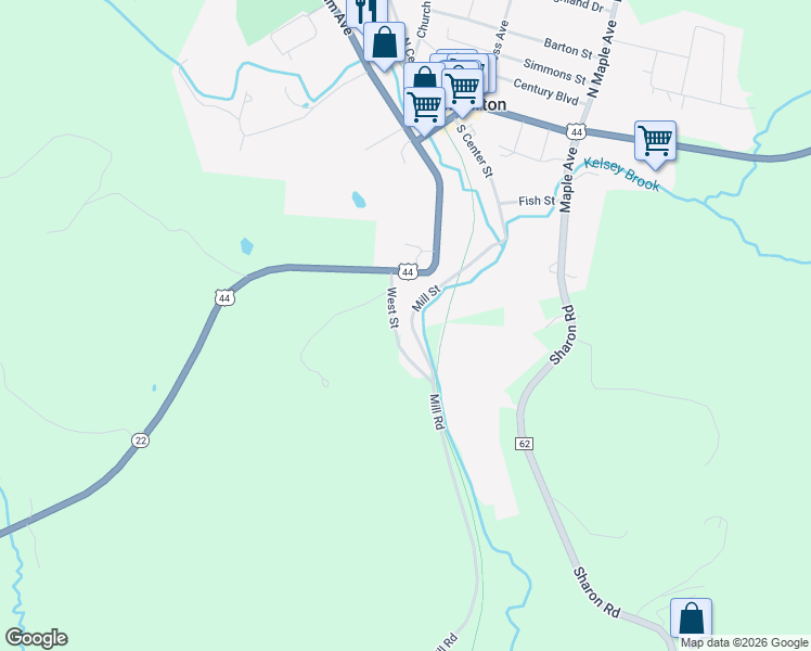 map of restaurants, bars, coffee shops, grocery stores, and more near 485 Mill Street in Millerton