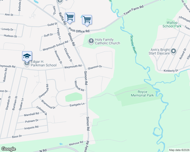 map of restaurants, bars, coffee shops, grocery stores, and more near 8 Kelly Drive in Enfield