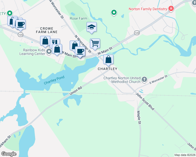 map of restaurants, bars, coffee shops, grocery stores, and more near 22 Union Road in Taunton