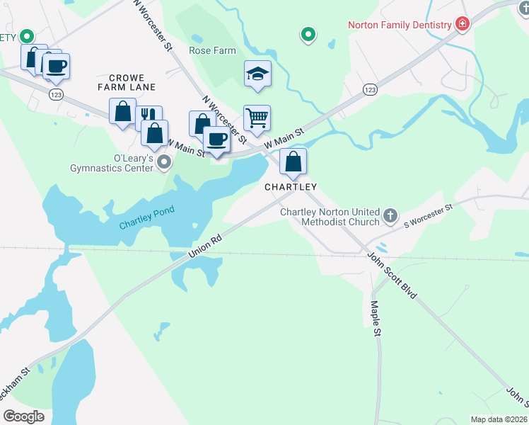 map of restaurants, bars, coffee shops, grocery stores, and more near 22 Union Road in Taunton