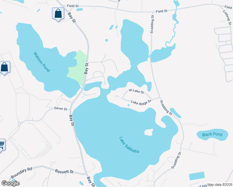 map of restaurants, bars, coffee shops, grocery stores, and more near 175 Lake Ridge Drive in Taunton