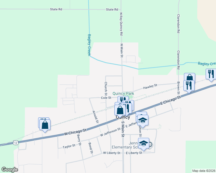 map of restaurants, bars, coffee shops, grocery stores, and more near 25 Hewitt Street in Quincy