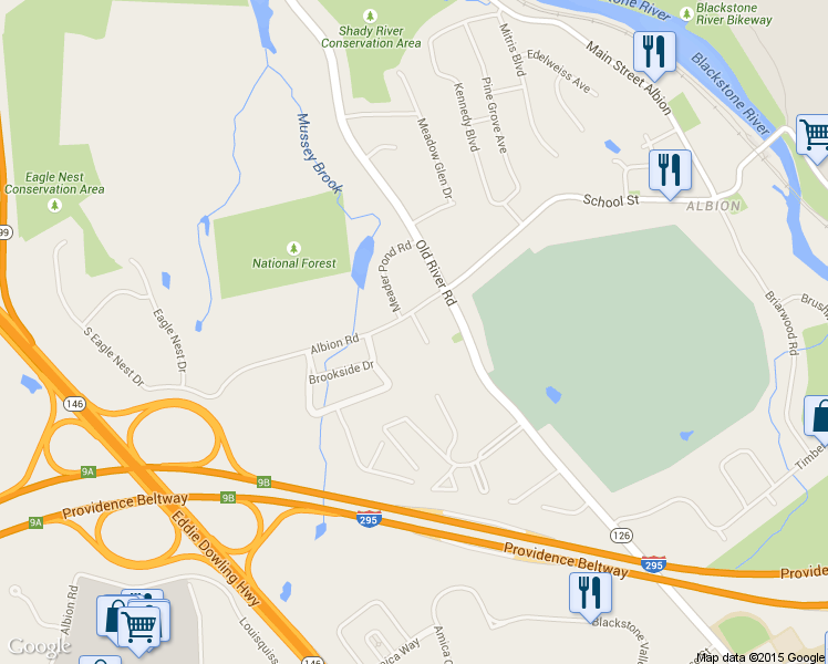 map of restaurants, bars, coffee shops, grocery stores, and more near 9 Hickory Lane in Lincoln