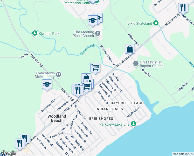 map of restaurants, bars, coffee shops, grocery stores, and more near 3833 North Dixie Highway in Monroe