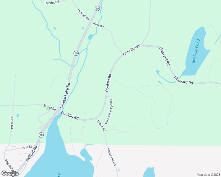 map of restaurants, bars, coffee shops, grocery stores, and more near 118 Conklin Road in Stafford