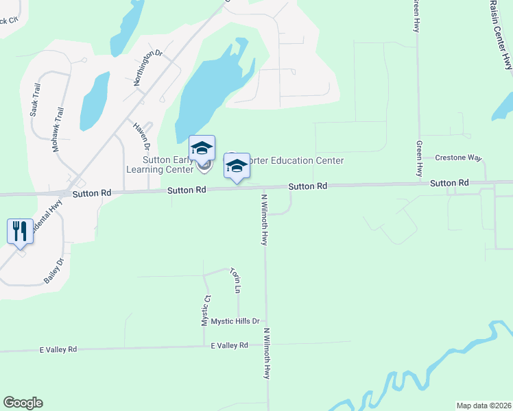map of restaurants, bars, coffee shops, grocery stores, and more near 3944 North Wilmoth Highway in Adrian