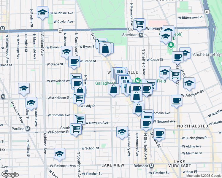 map of restaurants, bars, coffee shops, grocery stores, and more near in Chicago