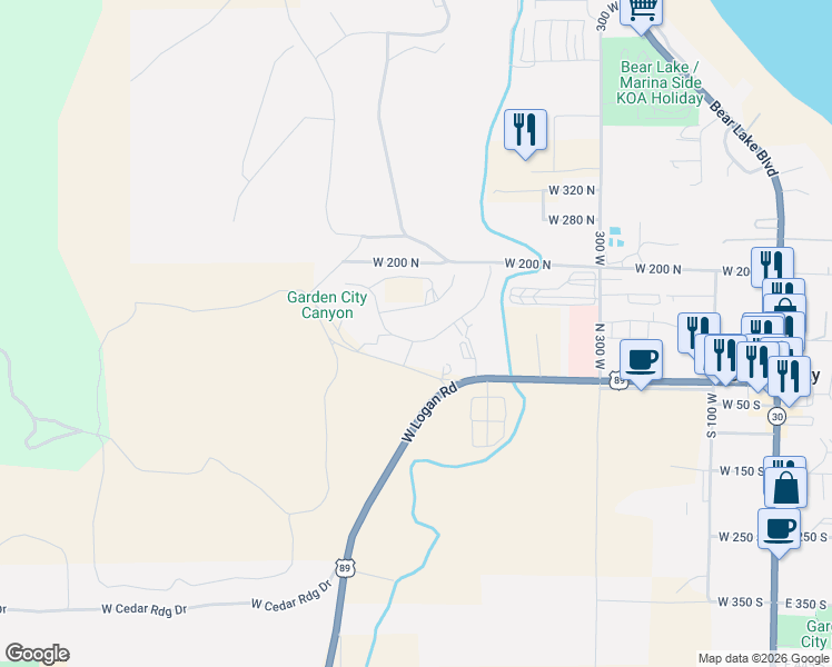map of restaurants, bars, coffee shops, grocery stores, and more near 575 West Dee Drive in Garden City
