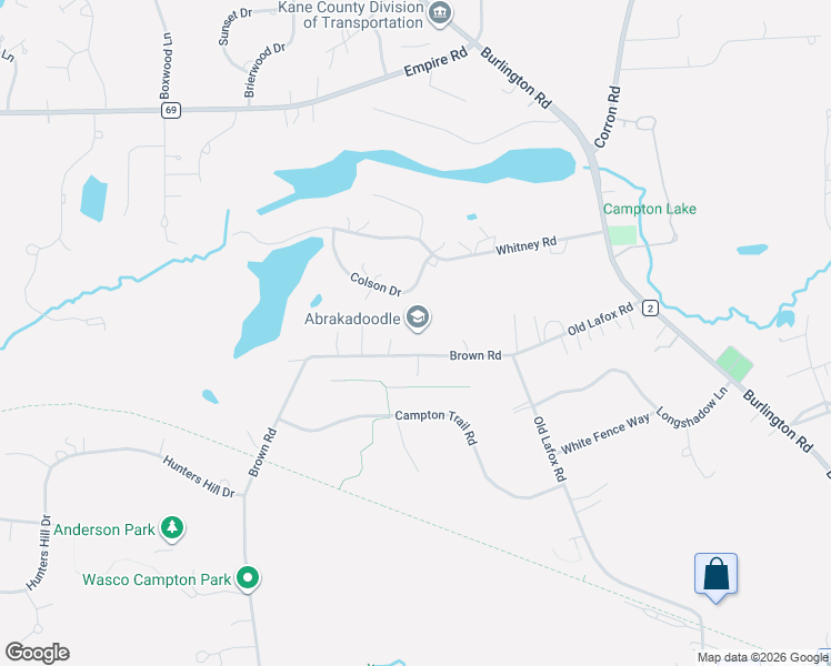 map of restaurants, bars, coffee shops, grocery stores, and more near 41W118 Brown Road in St. Charles
