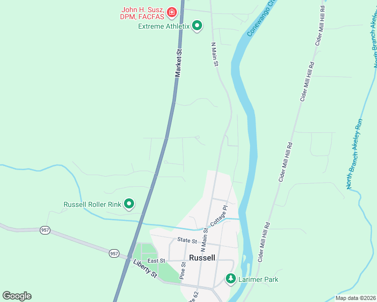 map of restaurants, bars, coffee shops, grocery stores, and more near 321 1/2 Main Avenue in Warren