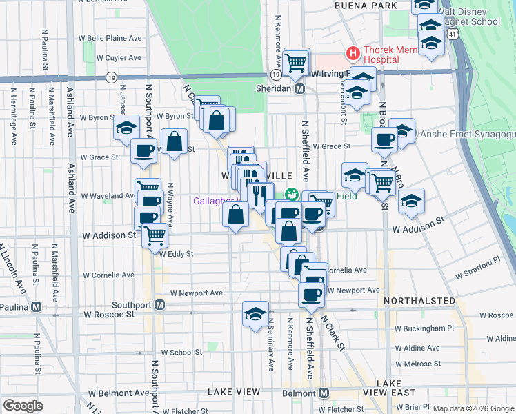 map of restaurants, bars, coffee shops, grocery stores, and more near in Chicago