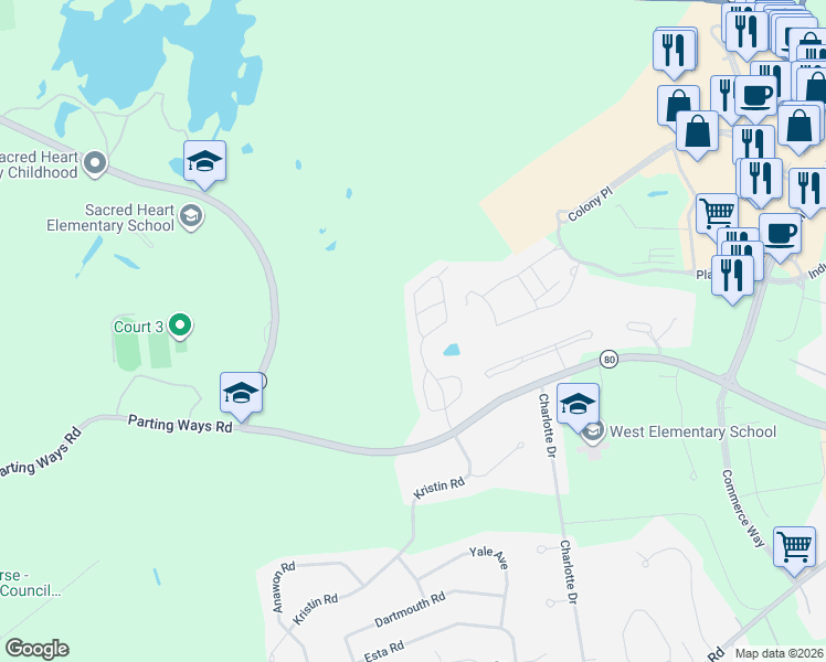 map of restaurants, bars, coffee shops, grocery stores, and more near 53 Willow Bend Boulevard in Plymouth