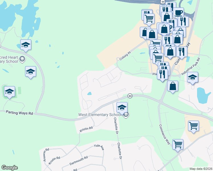 map of restaurants, bars, coffee shops, grocery stores, and more near in Plymouth