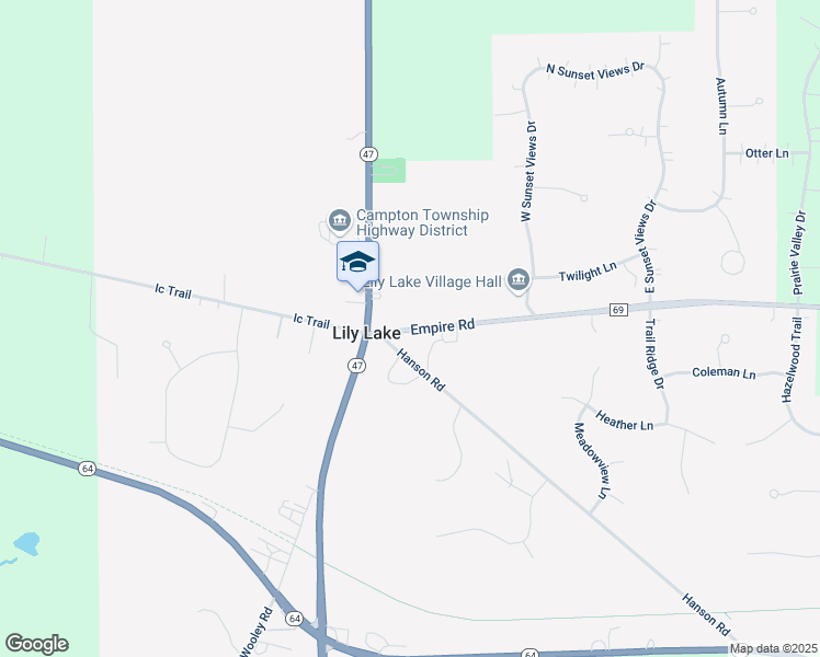 map of restaurants, bars, coffee shops, grocery stores, and more near 44W59 Empire Road in St. Charles