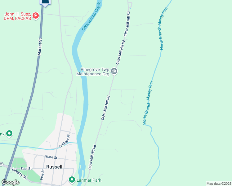 map of restaurants, bars, coffee shops, grocery stores, and more near 4 Valley View Drive in Russell