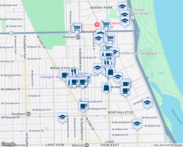 map of restaurants, bars, coffee shops, grocery stores, and more near in Chicago