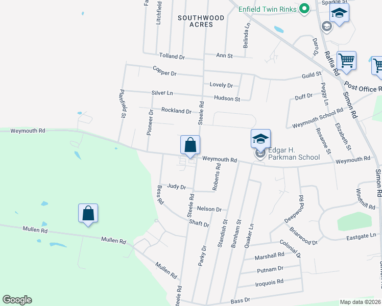 map of restaurants, bars, coffee shops, grocery stores, and more near 139 Weymouth Road in Enfield