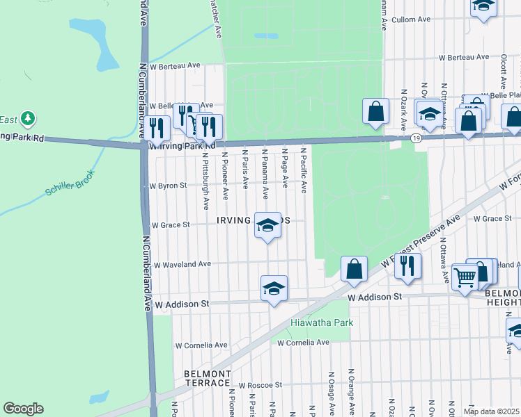 map of restaurants, bars, coffee shops, grocery stores, and more near in Chicago