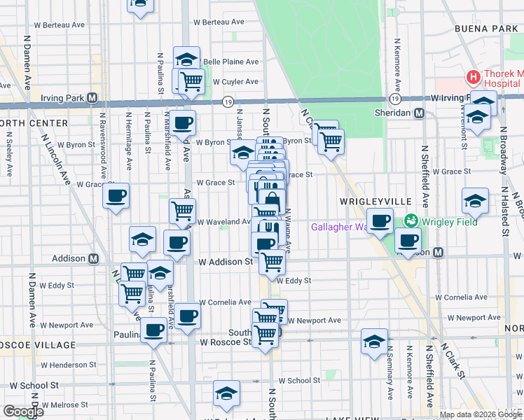map of restaurants, bars, coffee shops, grocery stores, and more near in Chicago