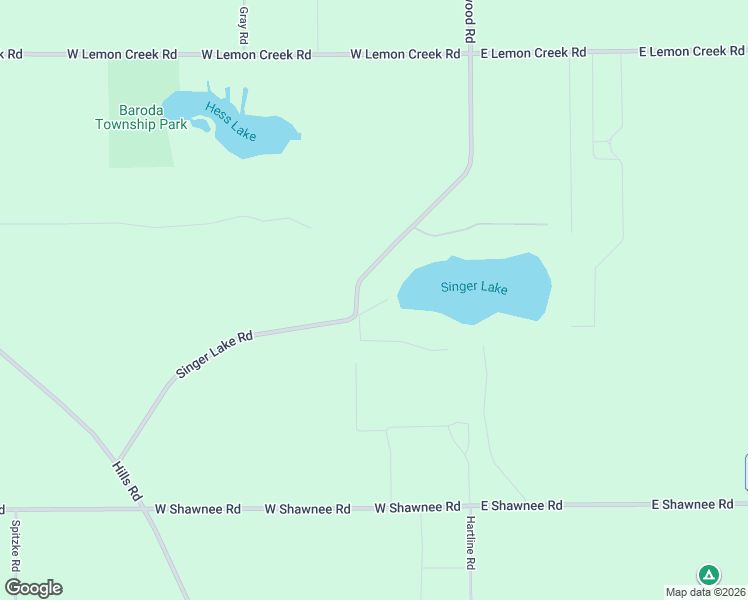 map of restaurants, bars, coffee shops, grocery stores, and more near 10329 Singer Lake Road in Baroda