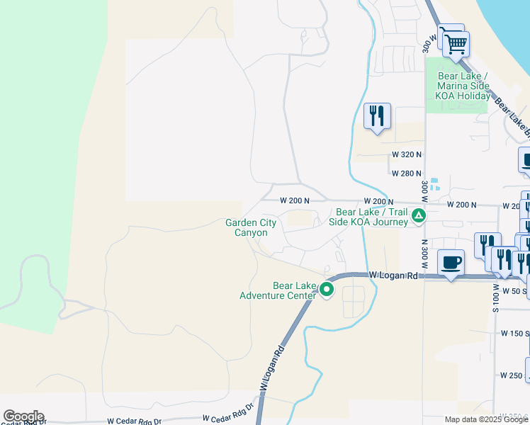 map of restaurants, bars, coffee shops, grocery stores, and more near 689 West Dee Drive in Garden City