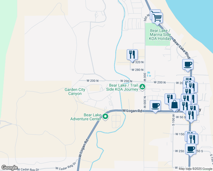 map of restaurants, bars, coffee shops, grocery stores, and more near 531 West Belle Drive in Garden City