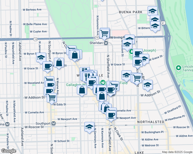 map of restaurants, bars, coffee shops, grocery stores, and more near in Chicago