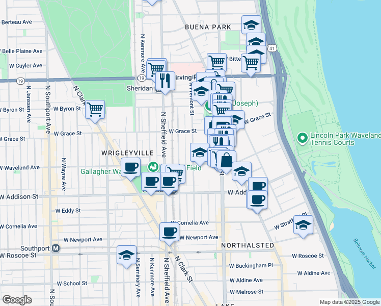 map of restaurants, bars, coffee shops, grocery stores, and more near in Chicago