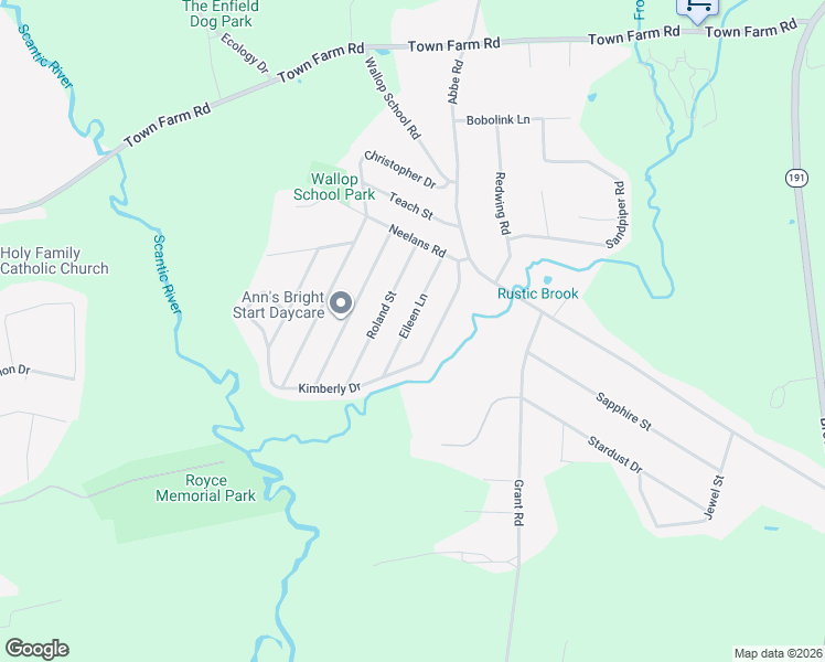 map of restaurants, bars, coffee shops, grocery stores, and more near 14 Eileen Lane in Enfield