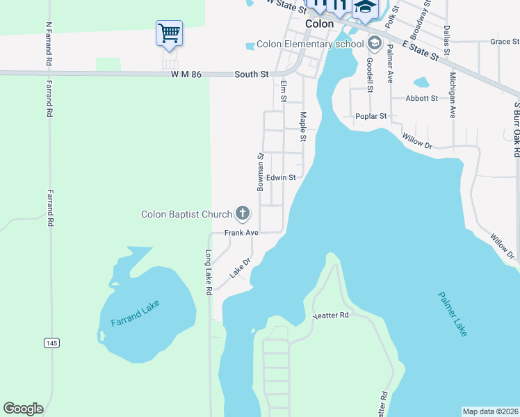 map of restaurants, bars, coffee shops, grocery stores, and more near 910 Bowman Street in Colon