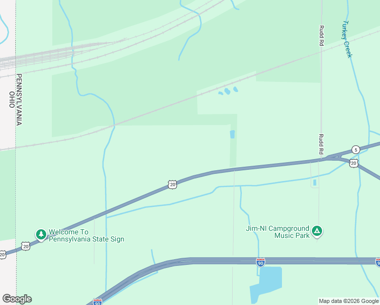map of restaurants, bars, coffee shops, grocery stores, and more near 14592 Ridge Road in Erie