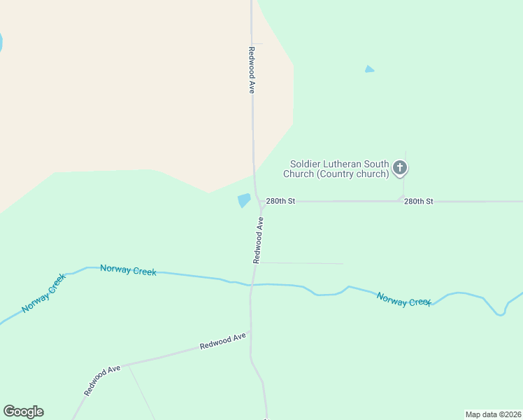 map of restaurants, bars, coffee shops, grocery stores, and more near 280th Street in Soldier