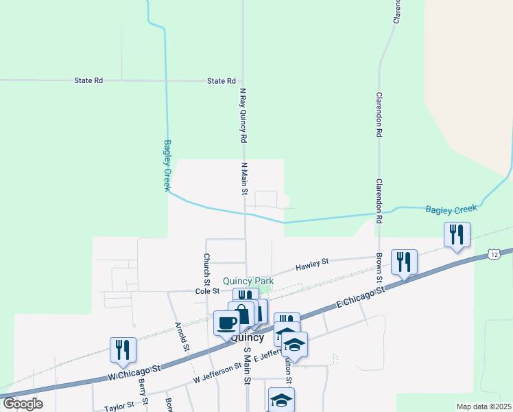 map of restaurants, bars, coffee shops, grocery stores, and more near 460 Equestrian Way in Quincy